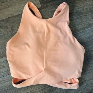 Athleta Peach Halter Crop Top